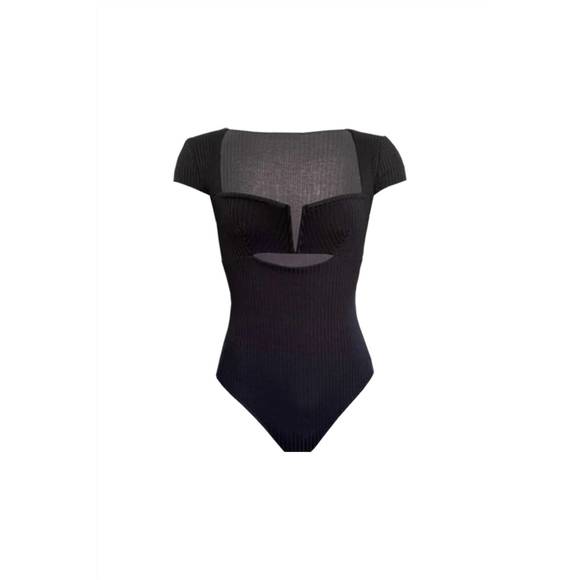 NEW ANGIE BAUER sarah bodysuit in black - Picture 2 of 2